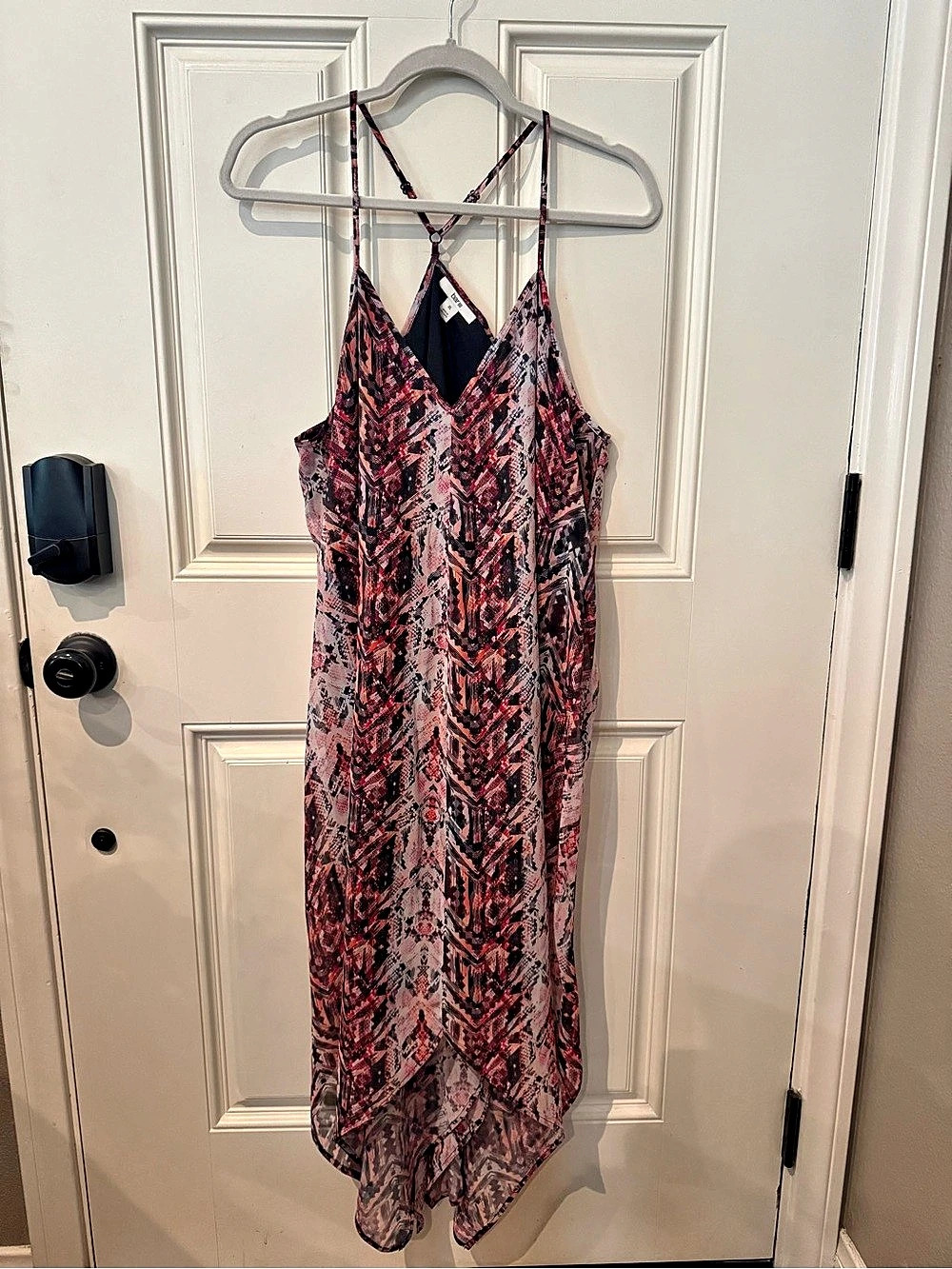 Bar lll Geometric Print Maxi Dress in Pink & Black